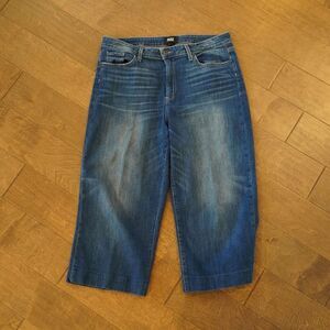 Paige Jeans Womens 32 Blue Nellie Wide Leg Crop Mid‎ Rise Denim